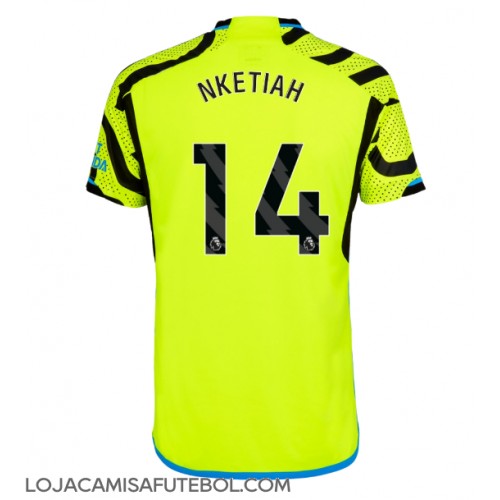 Camisa de Futebol Arsenal Eddie Nketiah #14 Equipamento Secundário 2023-24 Manga Curta